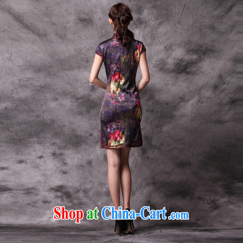 light at the silk cheongsam dress improved and stylish retro-day cheongsam dress upscale summer XWGQP 12,018 - 17 photo color XXXL, light (at the end) QM, shopping on the Internet