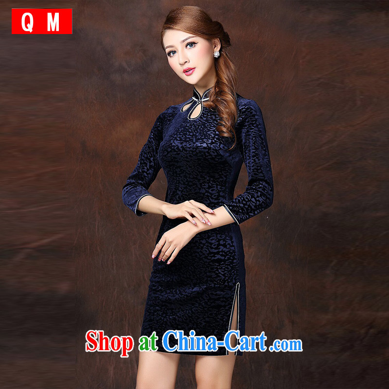 The end is a refined and Stylish retro facade wool short cheongsam XWGQF 141,001 picture color XXXL