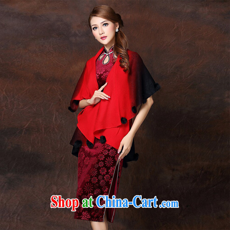 light at the female dresses accessories gradient three-dimensional ball gross cloak batch shoulder XWGQF 141,016 red light (at the end) QM, shopping on the Internet
