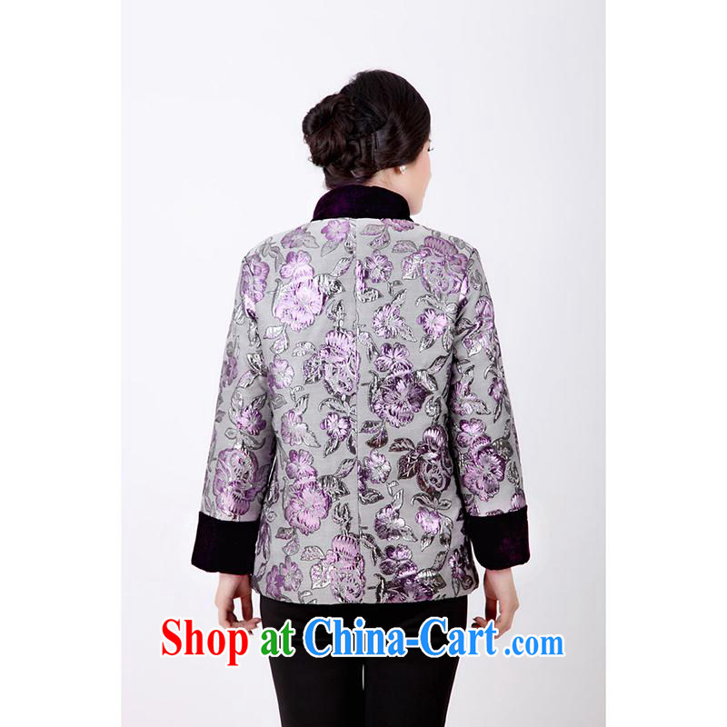 meropia spring classic luxury embroidered wool? Tang jackets BS - BE Tang with purple gray silver purple gray silver 4XL, 100 brigade (Bailv), online shopping