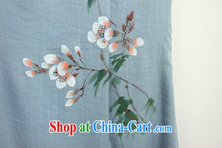 Lara lemon Original Design China wind 10,323 Ethnic Wind female short-sleeved hand-painted improved cheongsam retro light blue - pre-sale 15 days Shipment S pictures, price, brand platters! Elections are good character, the national distribution, so why buy now enjoy more preferential! Health