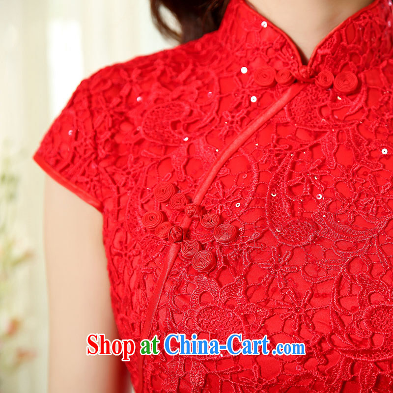 Air Shu Diane 2015 spring new bride's red improved toast, serving short, marriage dresses wedding dress 1501 picture color L, aviation Shu Diane, shopping on the Internet