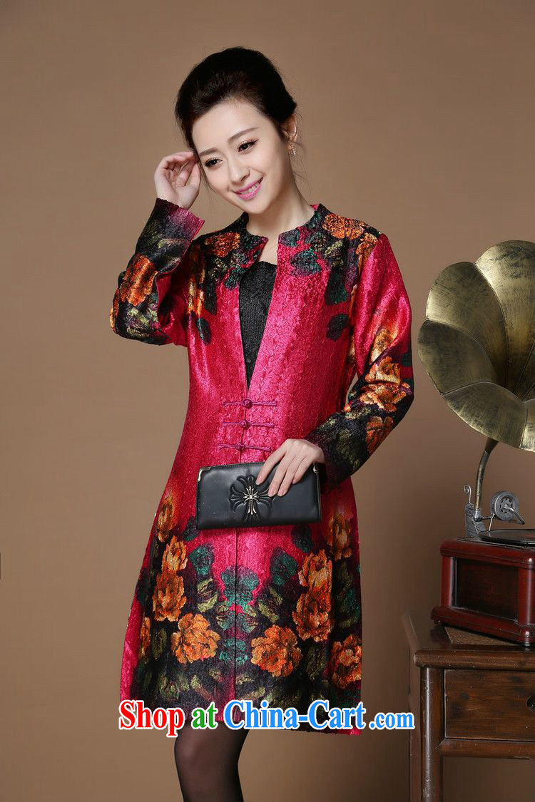 Forest narcissus spring 2015 the new V for stamp duty, long, wrinkled Chinese mother with cheongsam coat XYY - 8503 the red Orchid XXL pictures, price, brand platters! Elections are good character, the national distribution, so why buy now enjoy more preferential! Health