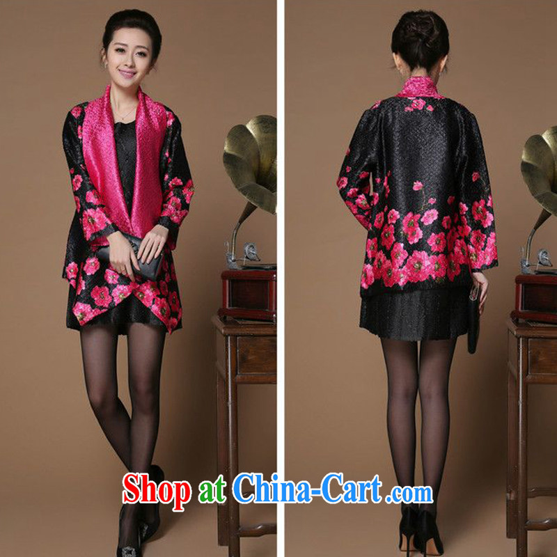 Forest narcissus spring 2015 the new has been hard-pressed floral, older Chinese mother with cheongsam short jacket, female XYY - 8505 the red XXL, forest narcissus (SenLinShuiXian), shopping on the Internet