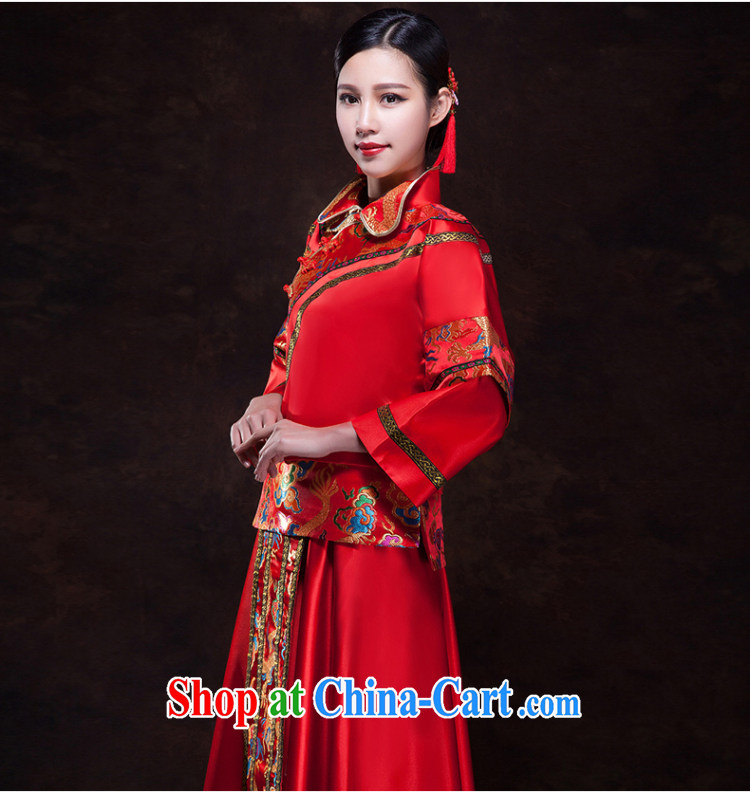 The lang 2015 new show reel Service Bridal wedding dresses red toast serving Chinese style wedding dresses long-sleeved dress show kimono M pictures, price, brand platters! Elections are good character, the national distribution, so why buy now enjoy more preferential! Health