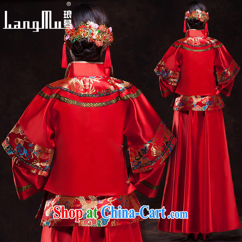 In Luang Prabang in 2015 of new show reel Service Bridal wedding dresses red toast serving Chinese style wedding dresses long-sleeved dress, Sau kimono M, Luang Prabang, and shopping on the Internet