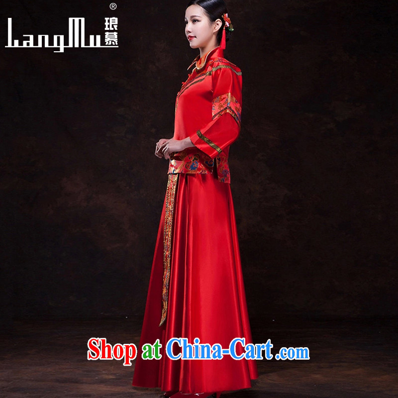 In Luang Prabang in 2015 of new show reel Service Bridal wedding dresses red toast serving Chinese style wedding dresses long-sleeved dress, Sau kimono M, Luang Prabang, and shopping on the Internet
