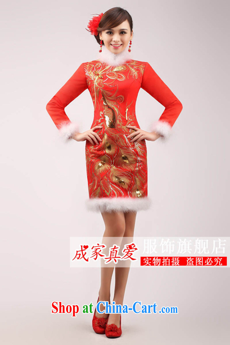 Marriages served toast 2015 winter new stylish dress red improved cheongsam long-sleeved short winter clothing female white white hair XXL pictures, price, brand platters! Elections are good character, the national distribution, so why buy now enjoy more preferential! Health
