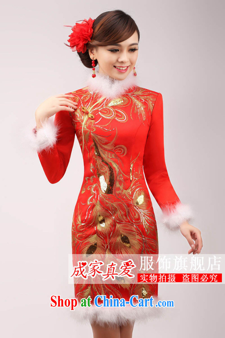 Marriages served toast 2015 winter new stylish dress red improved cheongsam long-sleeved short winter clothing female white white hair XXL pictures, price, brand platters! Elections are good character, the national distribution, so why buy now enjoy more preferential! Health