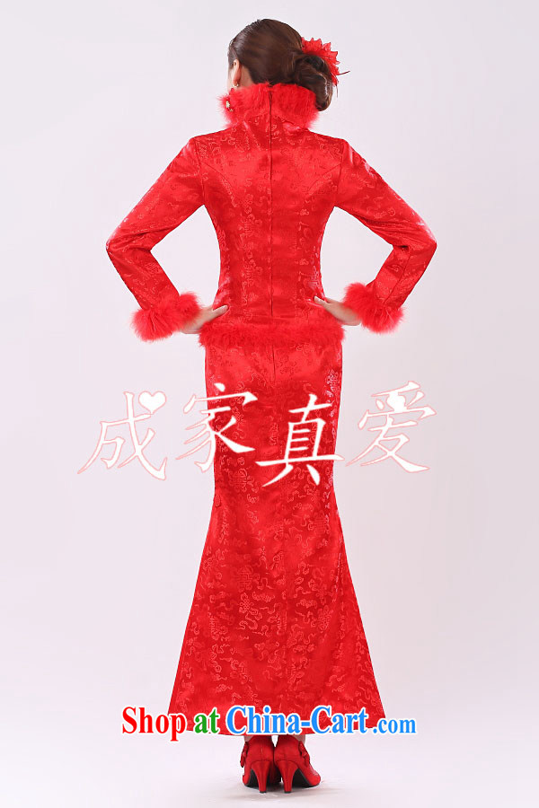 married love bridal toast service 2015 New red long, long-sleeved wedding dresses stylish improved cheongsam graphics thin winter female Red XXL pictures, price, brand platters! Elections are good character, the national distribution, so why buy now enjoy more preferential! Health