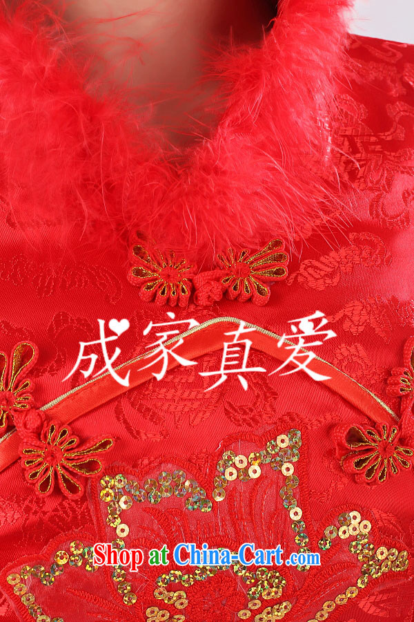 married love bridal toast service 2015 New red long, long-sleeved wedding dresses stylish improved cheongsam graphics thin winter female Red XXL pictures, price, brand platters! Elections are good character, the national distribution, so why buy now enjoy more preferential! Health