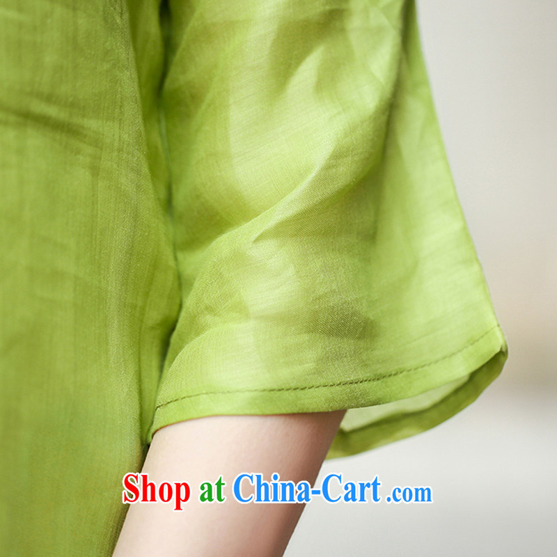 Lara lemon China wind 30,106 original design art van retro female pure ramie jacket ethnic wind Green - pre-sale 15 days Shipment L, eloquent lemon (lingliningmeng), online shopping