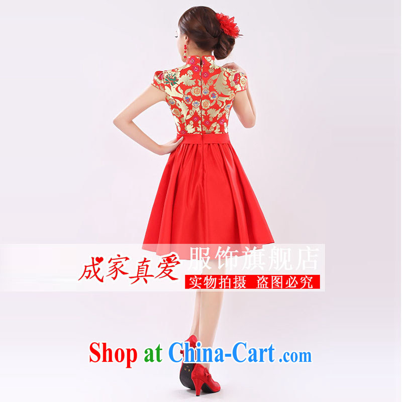 Marriages served toast 2015 New red short dress wedding dresses Evening Dress bridesmaid dress winter red XL, married love, shopping on the Internet