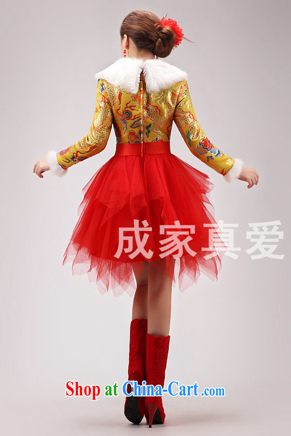 Bride wedding toast service 2014 new cheongsam dress red long-sleeved short dresses larger graphics thin winter clothing female Red XXL pictures, price, brand platters! Elections are good character, the national distribution, so why buy now enjoy more preferential! Health