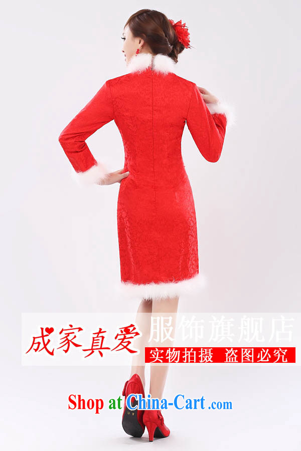 Getting married is really love marriages served toast 2014 new stylish retro long-sleeved short, high-waist pregnant women cheongsam dress winter clothing female Red XL pictures, price, brand platters! Elections are good character, the national distribution, so why buy now enjoy more preferential! Health