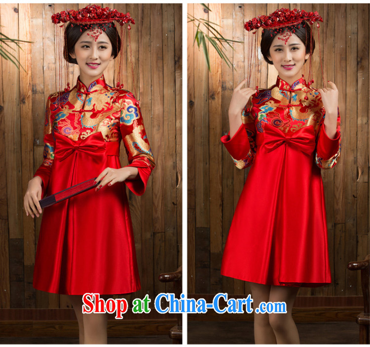 2014 winter clothes bridal gown long-sleeved long dresses red wedding bridal toast winter dresses the dresses, waist long-sleeved long skirt style Concept Notes pictures, price, brand platters! Elections are good character, the national distribution, so why buy now enjoy more preferential! Health