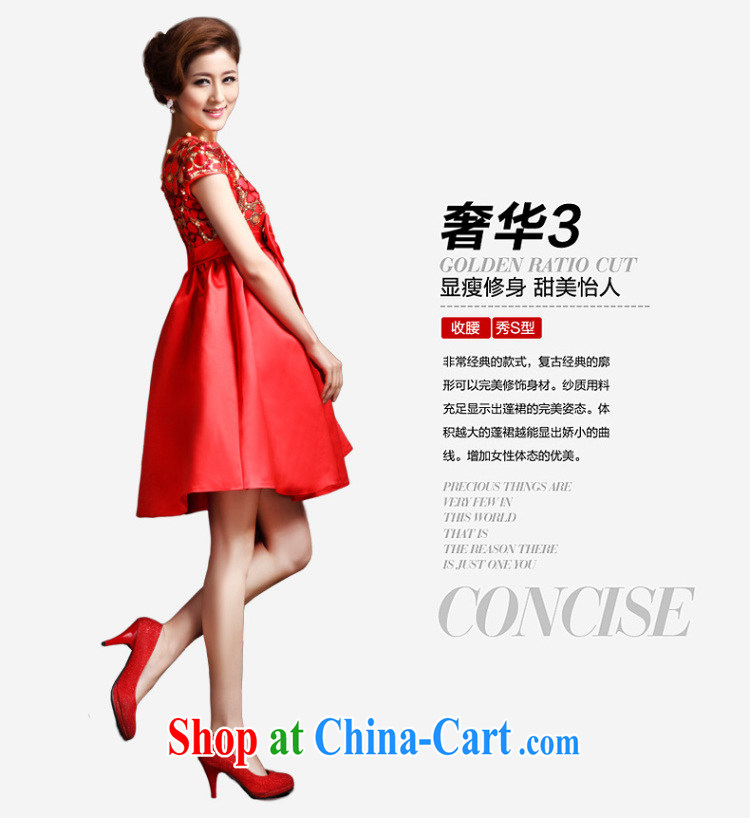 Pregnant bride toast serving high-waist high, wedding dresses wedding stylish thick mm dress retro improved short-sleeved 6 XL pictures, price, brand platters! Elections are good character, the national distribution, so why buy now enjoy more preferential! Health