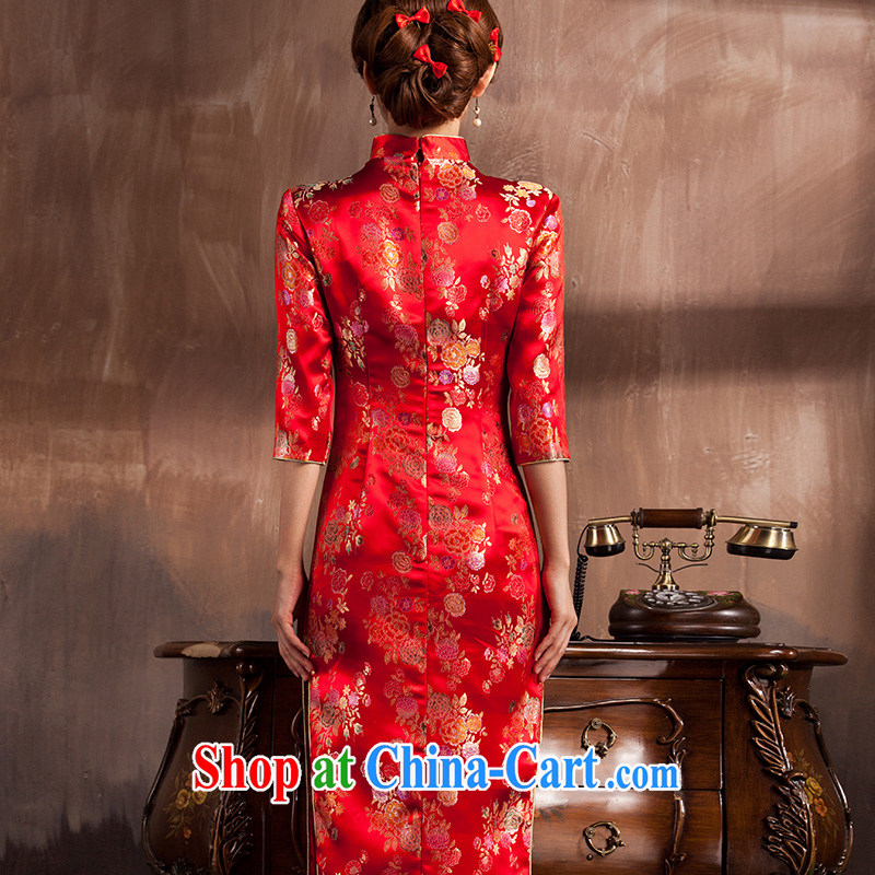 2014 new bridal dresses Chinese Antique wedding 7 sub-cuff toast wedding serving long gown beauty female Red 2 XL, non-you are not married, and shopping on the Internet