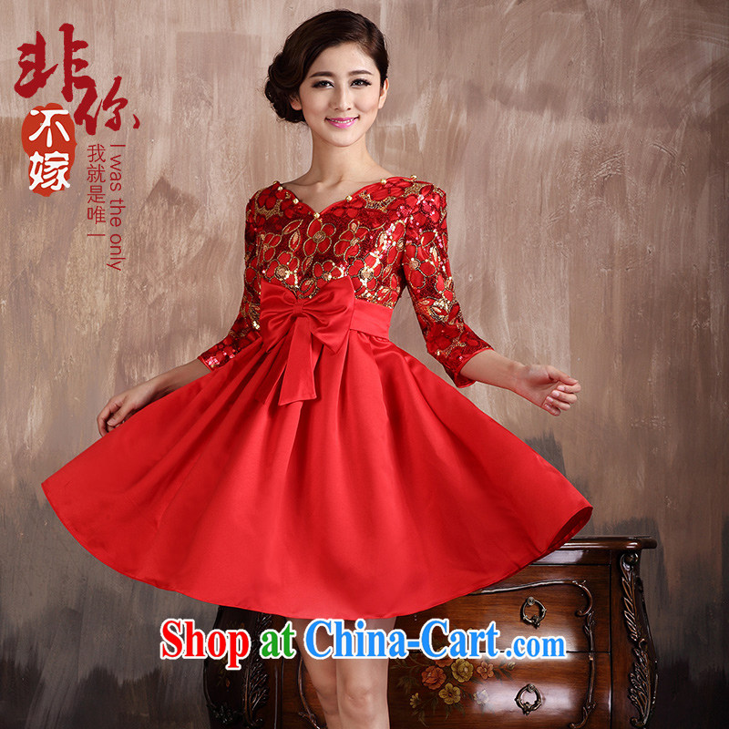 2014 new bridal cheongsam dress pregnant women served toast marriage back doors high-waist style red dress female Red 6 XL