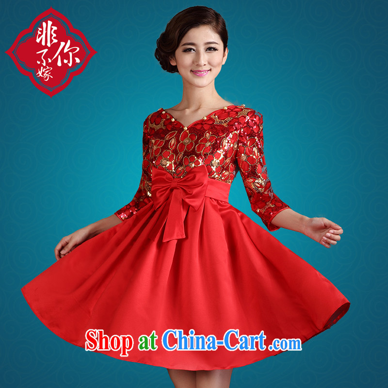 2014 new bridal cheongsam dress pregnant women served toast marriage back doors high-waist style red dress female Red 6 XL, non-you are not married, and shopping on the Internet