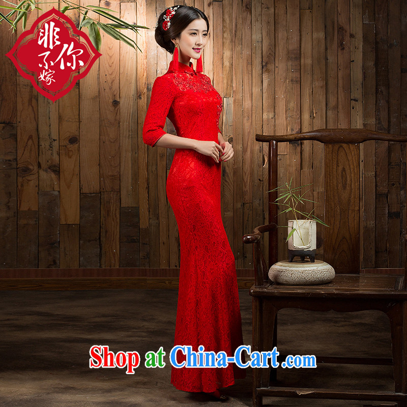 wedding dresses bridal dresses serving toast dresses new 2014 autumn the crowsfoot retro improved long marriage, Red Red 2 XL, non-you are not married, and shopping on the Internet