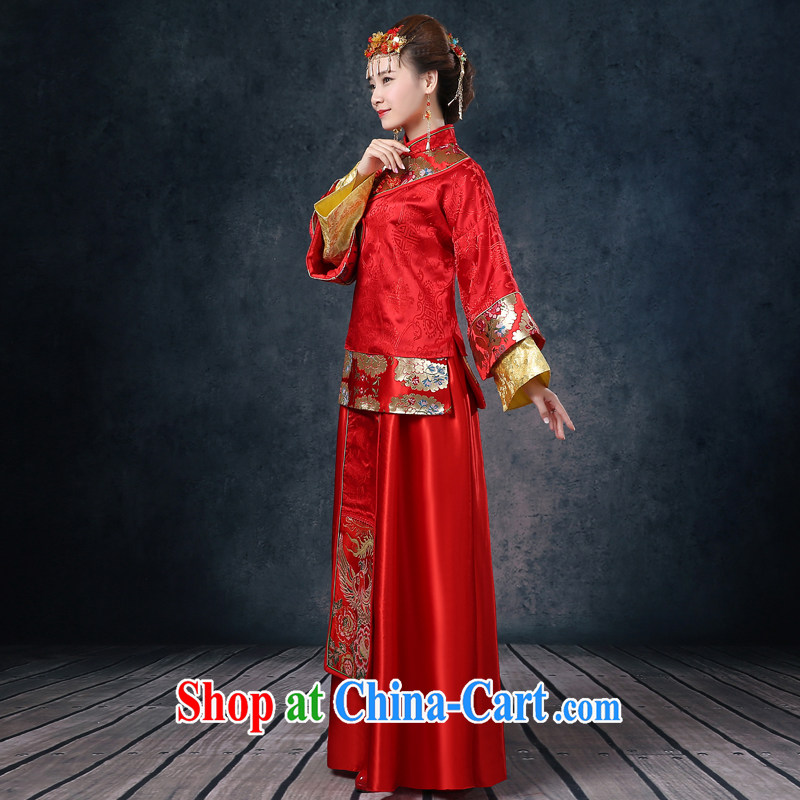 Mu Ms. Yao Su-wo service bridal gown 2 piece long-sleeved long sleeved water-tight-su and spring 2015 new Chinese wedding cuff water worship welcome red XL chest of more than 92, Mu Yao, shopping on the Internet