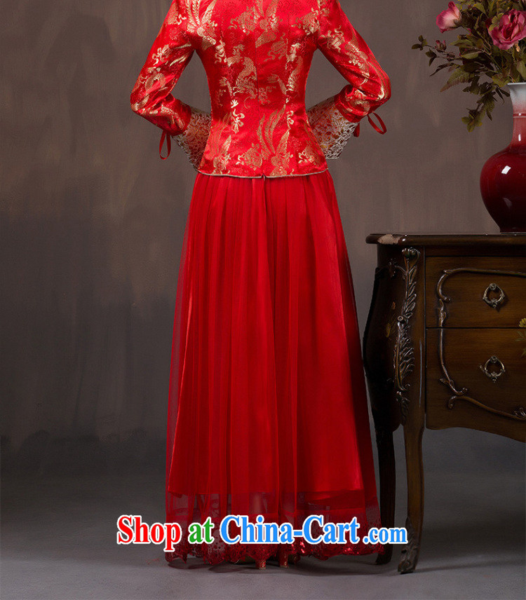 2014 autumn and winter wedding dresses Chinese large, Bride with long-sleeved red dress long retro wedding toast serving thick s pictures, price, brand platters! Elections are good character, the national distribution, so why buy now enjoy more preferential! Health