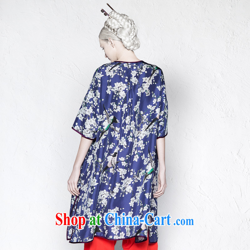 Xiangxi Fung spring and summer original antique floral silk dress 2015 ladies new, long sauna Silk Cheongsam dress porcelain $stamp M xiangxi, Feng (HAFEN), online shopping