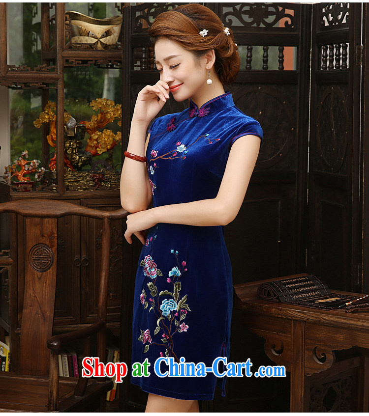 A Chinese Spring 2015 new Stylish retro color embroidered cheongsam Daily Beauty style wool short cheongsam dress red XXL pictures, price, brand platters! Elections are good character, the national distribution, so why buy now enjoy more preferential! Health