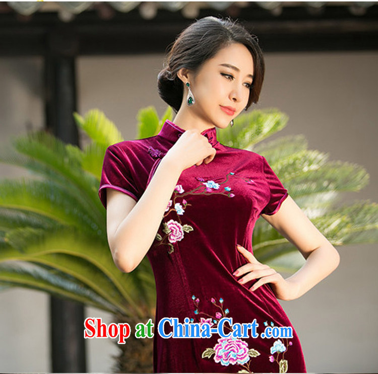 A Chinese Spring 2015 new Stylish retro color embroidered cheongsam Daily Beauty style wool short cheongsam dress red XXL pictures, price, brand platters! Elections are good character, the national distribution, so why buy now enjoy more preferential! Health