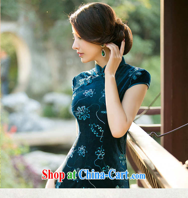 Property is property, 2015 New National wind girls with the velvet cheongsam beauty skirt stylish improved retro short cheongsam maroon XXL pictures, price, brand platters! Elections are good character, the national distribution, so why buy now enjoy more preferential! Health