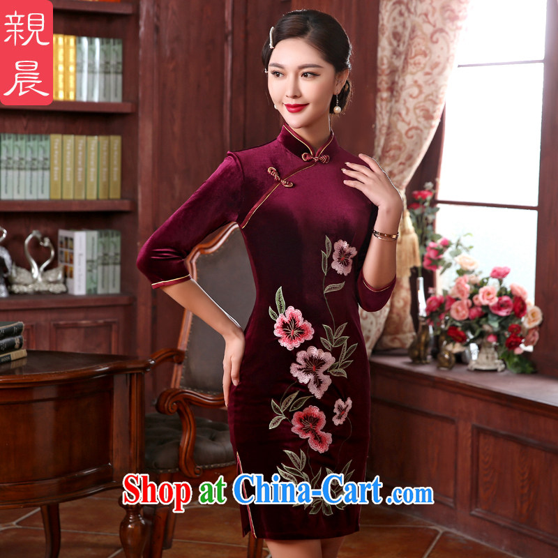 The pro-am 2015 as soon as possible new day-decorated in spring and autumn, Retro wedding banquet, older mothers with dresses cheongsam short 2 XL - waist 80cm, the pro-am, shopping on the Internet