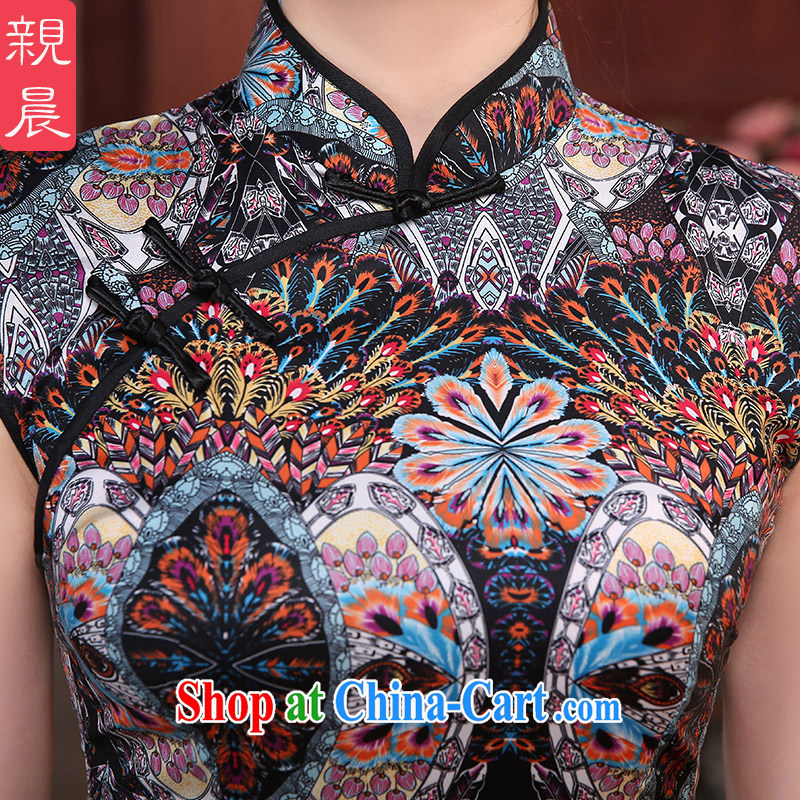 The pro-am summer as soon as possible day cultivating improved Stylish retro style dresses wedding mother Chinese cheongsam dress short 2 XL - waist 84 cm, the pro-am, shopping on the Internet