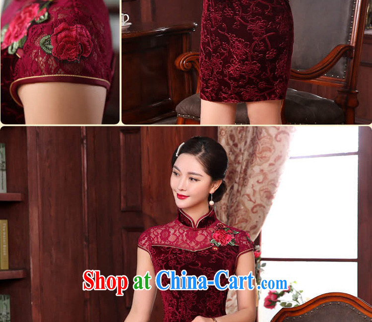 pro-am, spring and autumn wedding banquet everyday mom with improved Stylish retro older dresses cheongsam dress short 2 XL - waist 80 CM pictures, price, brand platters! Elections are good character, the national distribution, so why buy now enjoy more preferential! Health