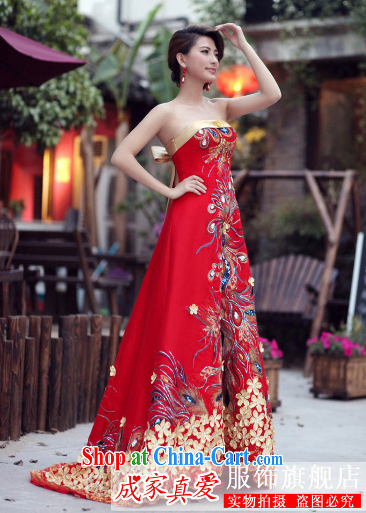 Marriages served toast 2015 new wedding dresses Phoenix tail dress Long skirts dress winter female gold straps, XL pictures, price, brand platters! Elections are good character, the national distribution, so why buy now enjoy more preferential! Health