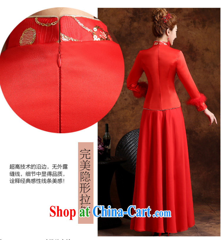 married love marriages served toast dresses 2015 new long, long-sleeved retro style improved marriage dress winter red XXL pictures, price, brand platters! Elections are good character, the national distribution, so why buy now enjoy more preferential! Health