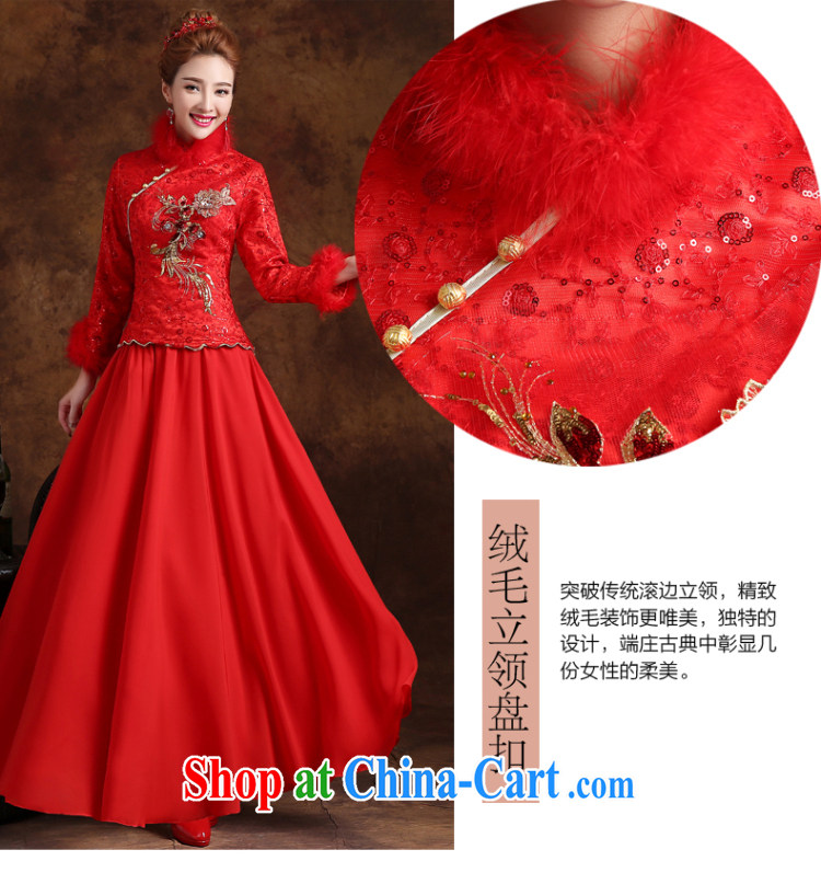 married love winter toast Service Bridal Fashion 2015 New Red wedding dresses skirt long-sleeved Chinese winter clothes dress long red XXL pictures, price, brand platters! Elections are good character, the national distribution, so why buy now enjoy more preferential! Health