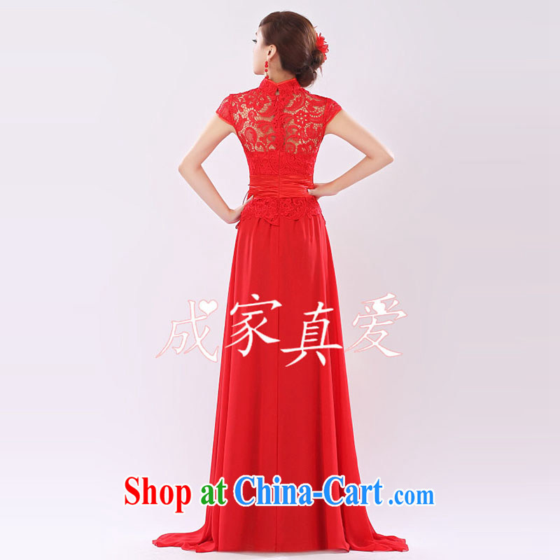 married love marriages served toast 2015 New Long wedding dresses retro red dresses larger graphics thin winter women short red XL, married love, shopping on the Internet