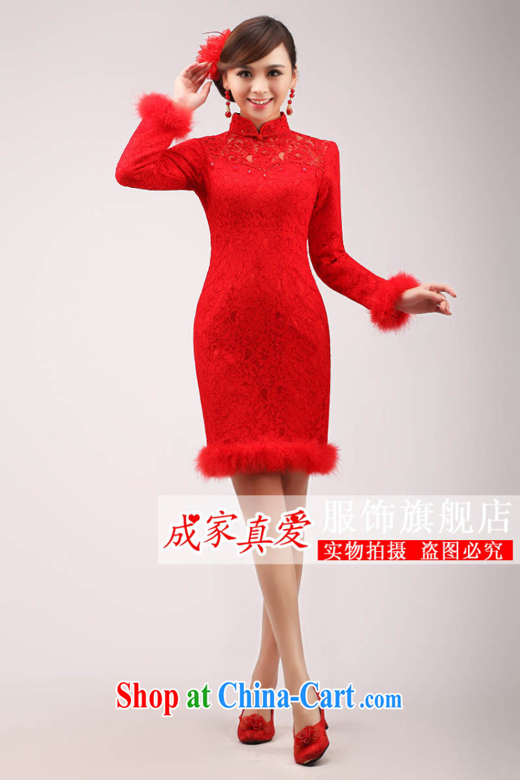 married love marriages served toast 2015 New Red dress short, stylish long-sleeved dresses larger graphics thin winter clothes girls red long XL pictures, price, brand platters! Elections are good character, the national distribution, so why buy now enjoy more preferential! Health
