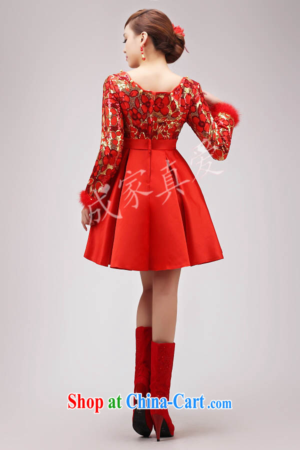 married love marriages served toast 2015 new wedding short, long-sleeved qipao gown red high waist pregnant women winter clothing female Red XL pictures, price, brand platters! Elections are good character, the national distribution, so why buy now enjoy more preferential! Health