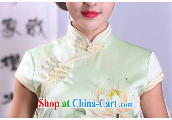 Butterfly Lovers 2015 spring new improved stylish sauna Silk Cheongsam dress retro hand-painted Silk Cheongsam 51,288 light green pre-sale 15 days out XXL pictures, price, brand platters! Elections are good character, the national distribution, so why buy now enjoy more preferential! Health