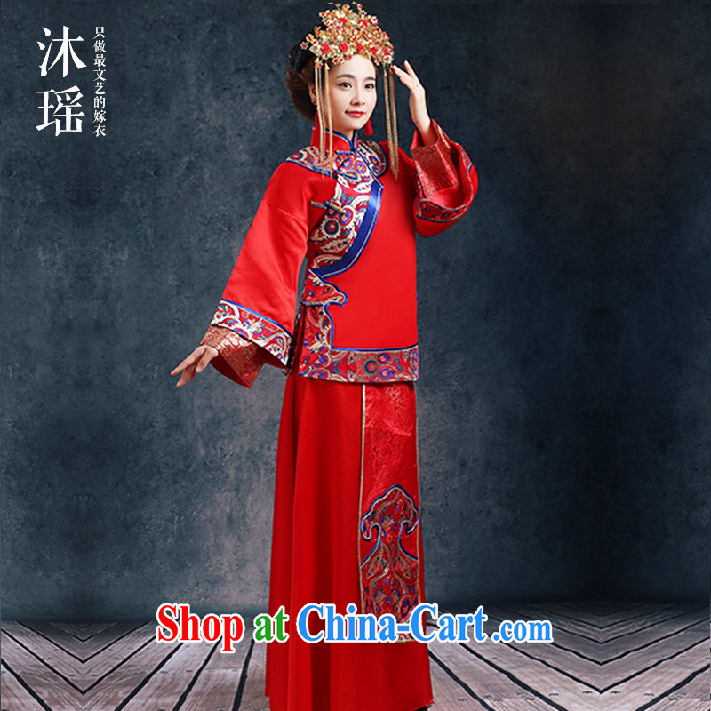 The Laconicum,Ms. Yao Su-wo service -- 2 piece long-sleeved long sleeved water-tight bridal 2015 spring new-soo and Phoenix also Chaoshan wedding bamboo Ju, XL chest of more than 96, Mu Yao, shopping on the Internet
