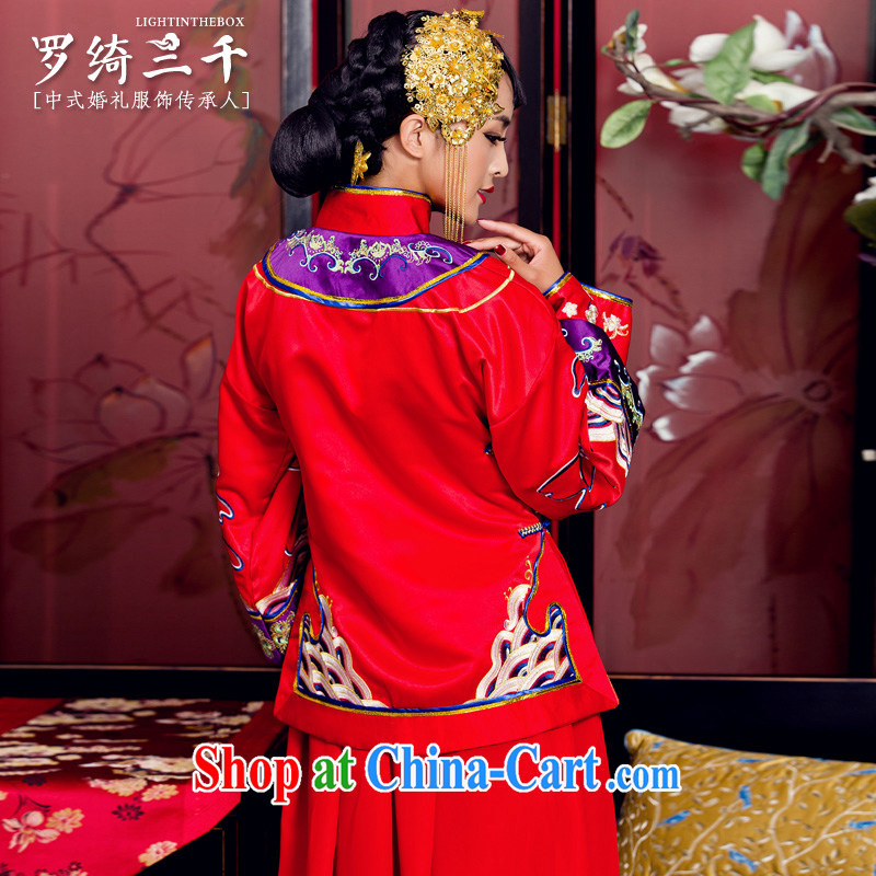 Pang Daomu, Ms. Yao Su-wo Kit 2 piece long-sleeved long sleeved water-tight bridal 2015 spring new, men and women, with classical Chinese style wedding men and women 2 XL chest of more than 95, Mu Yao, shopping on the Internet