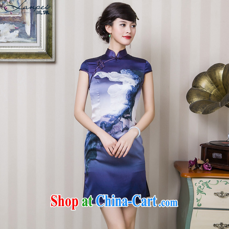 Perry, sauna silk heavy Silk Cheongsam summer 2015 new improved stylish dresses cheongsam dress style first XL