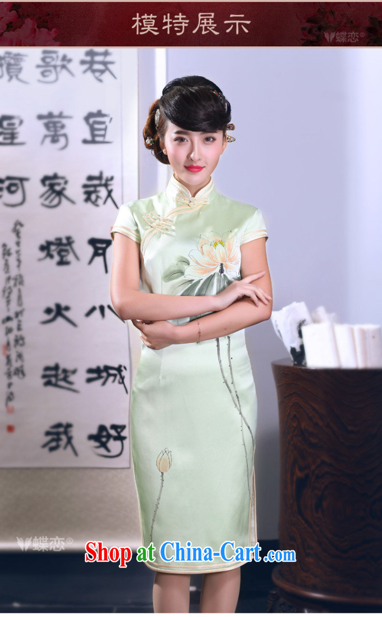 Butterfly Lovers spring 2015 the new, improved retro style dresses hand-painted sauna silk Silk Cheongsam dress 51,288 green XXL pictures, price, brand platters! Elections are good character, the national distribution, so why buy now enjoy more preferential! Health