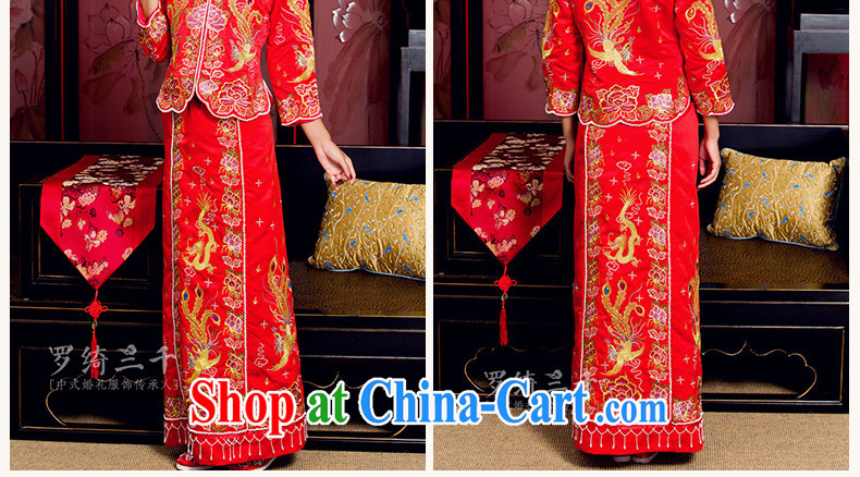 Mu Yao bride Chinese bows serving Phoenix and long-sleeved costumes dress wedding small 5 well embroidery hand sewing, red XL chest of more than 92 for pictures, price, brand platters! Elections are good character, the national distribution, so why buy now enjoy more preferential! Health