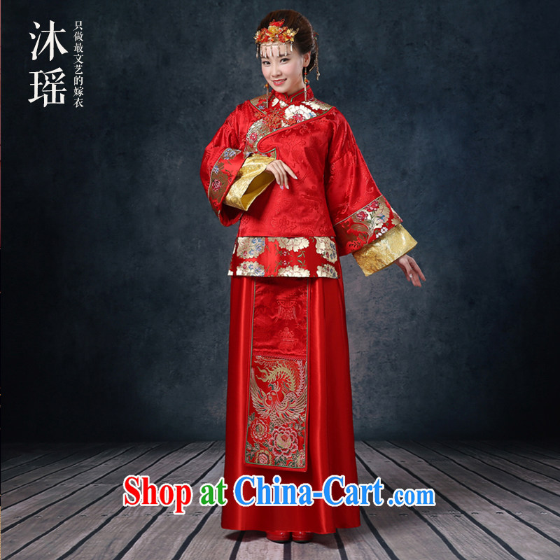 Mu Yao Chinese bows. Su-wo service 2 piece long-sleeved Long skirts Phoenix use the code with the waist pregnant women can wear-su and use phoenix red XL chest of more than 96, Mu Yao, shopping on the Internet