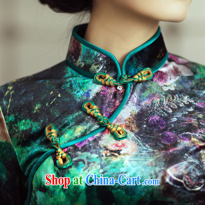 Bird lovers of surplus flowers cuff fall 2014 with improved Stylish retro cuff in high quality gold velour cheongsam QC M 231 birds, love, shopping on the Internet