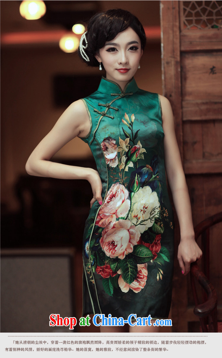 Birds love the Summer 2014 summer high sauna silk sleeveless short retro Silk Cheongsam QD XL 301 pictures, price, brand platters! Elections are good character, the national distribution, so why buy now enjoy more preferential! Health