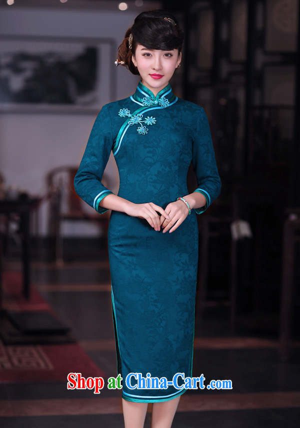 Birds love drunk shadow neon 2015 spring new dual-edge retro long cheongsam dress female QC 680 blue L pictures, price, brand platters! Elections are good character, the national distribution, so why buy now enjoy more preferential! Health